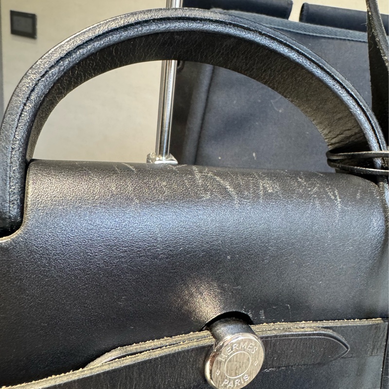 Hermes Herbag 36/38黑色皮革 （附替換袋）-4
