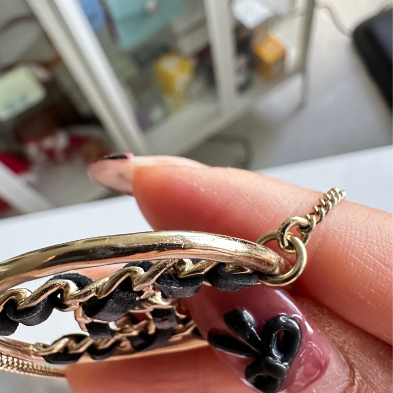 CHANEL經典大雙C 皮穿鏈項鏈-5