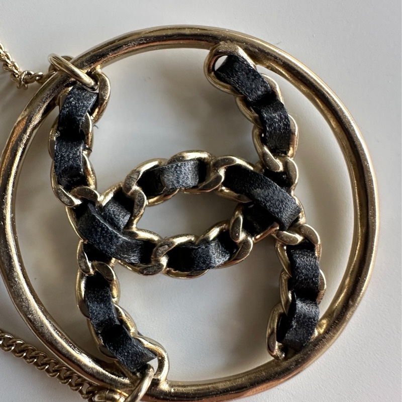 CHANEL經典大雙C 皮穿鏈項鏈-9
