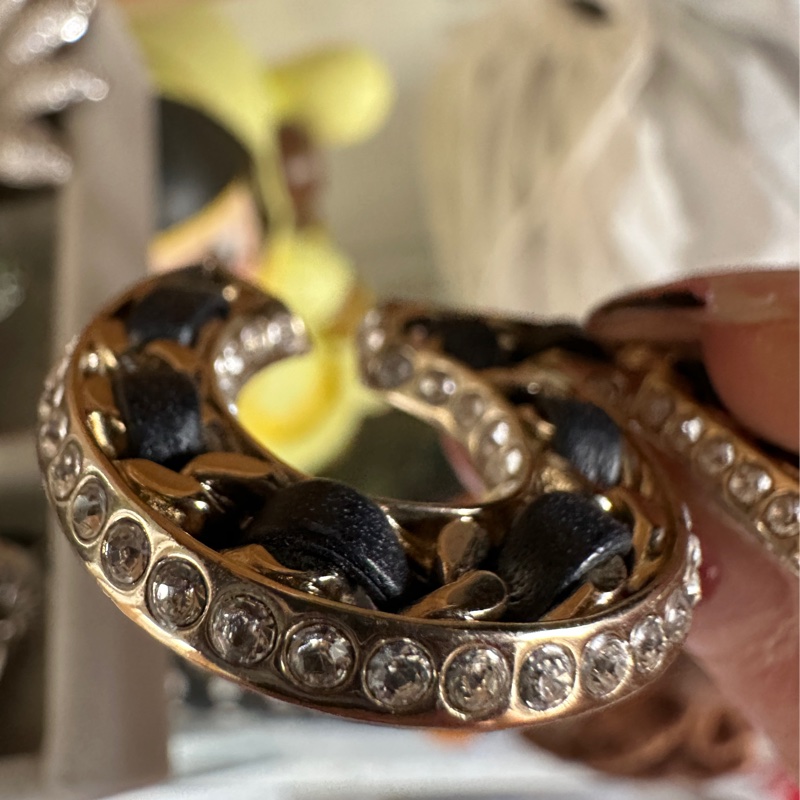 CHANEL No.5皮穿鏈秀款水鑽耳環-5