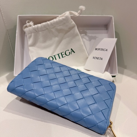 全新✨Bottega Venta BV 大格編織拉鍊長夾錢包