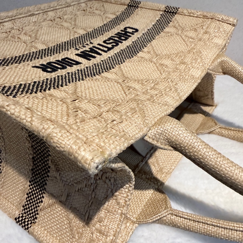 Dior✨拉菲草藤編book tote托特包 小號-11