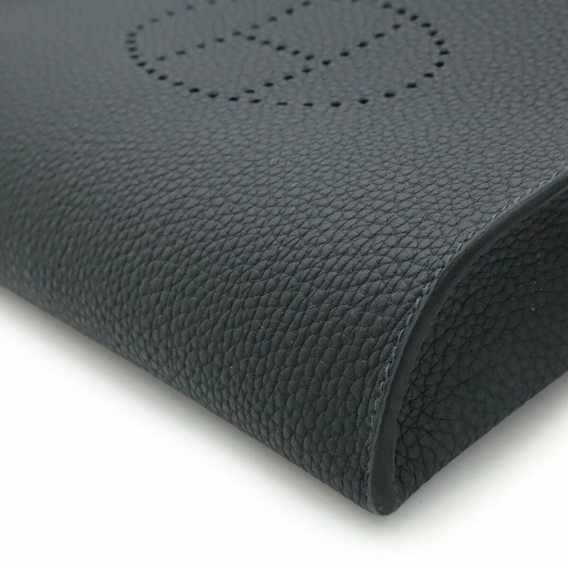 愛馬仕 Hermès Vide Poche H Evelyn 肩包 Togo 黑色 W 印章-3