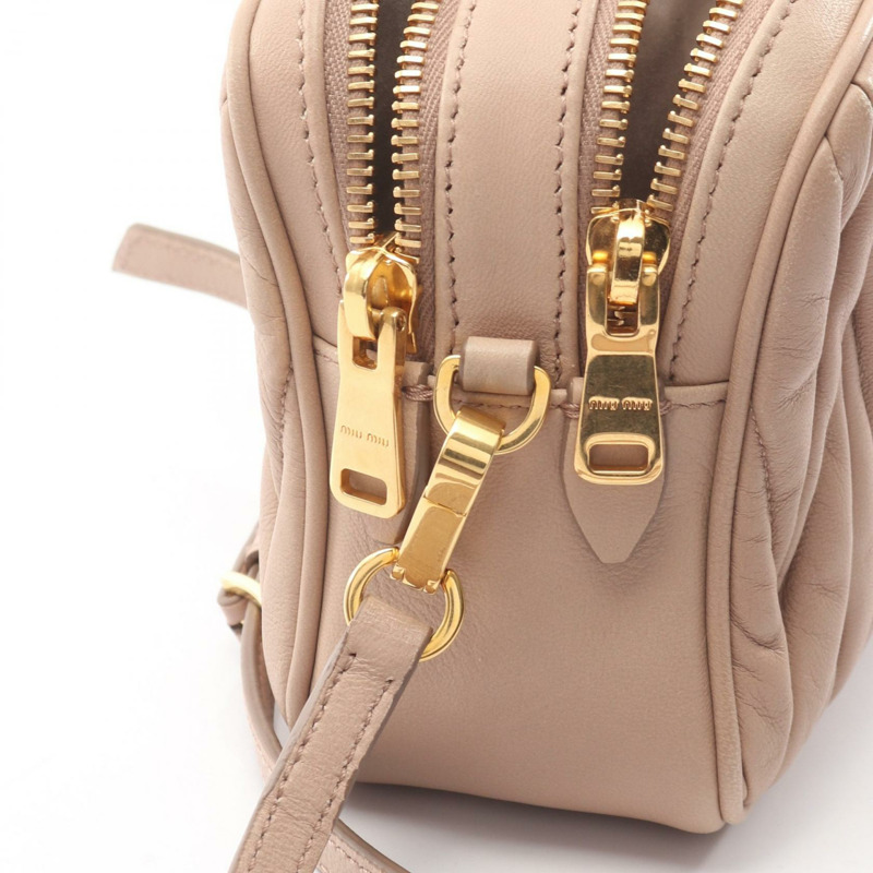 Miu Miu MATELASSE 粉紅皮革單肩包（二手女款）-6