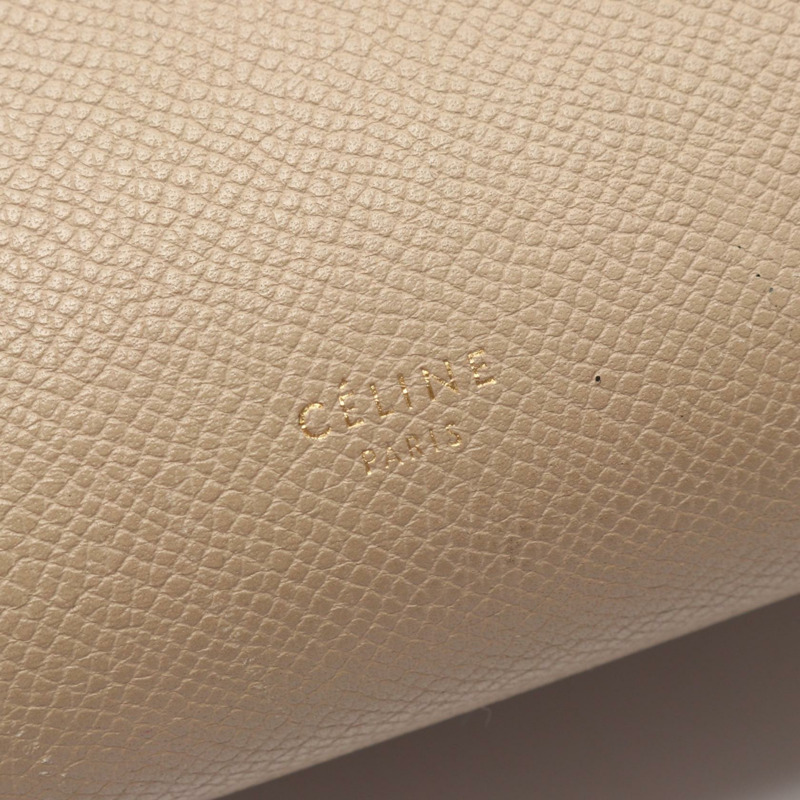 CELINE MINI Belt 2Way 肩背手提包 176103 米色皮革 二手 女士-3