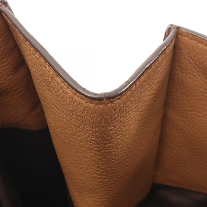 Miu Miu Logo 手提包，棕色皮革，二手女款-8