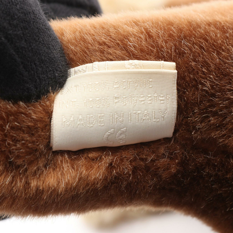 愛馬仕 Elmy PM 毛絨玩具 H400055M-00 麂皮絨亞克力棕色多色二手男女通用-5