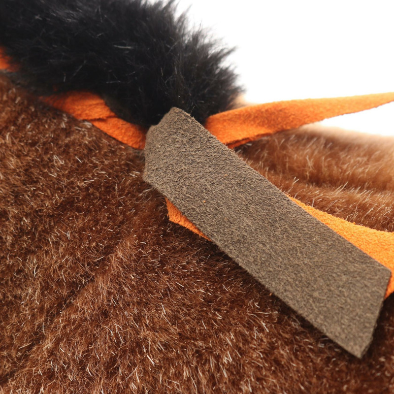 愛馬仕 Elmy PM 毛絨玩具 H400055M-00 麂皮絨亞克力棕色多色二手男女通用-6