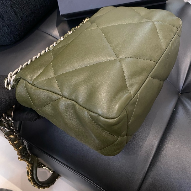 99新香奈兒/CHANEL 羊皮 古巴綠 19bag小號  22年底長26 公-5