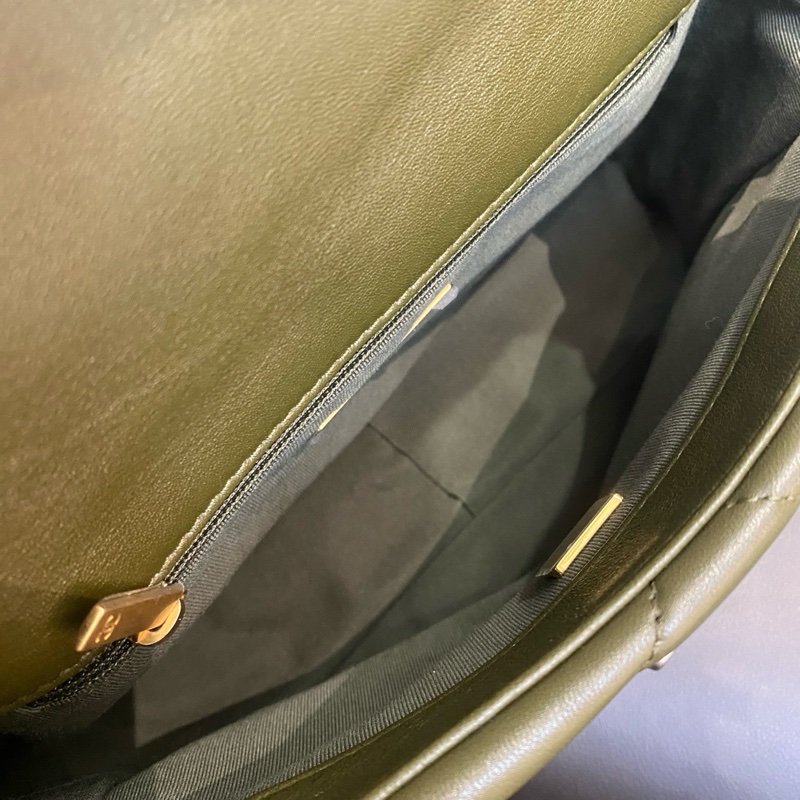 99新香奈兒/CHANEL 羊皮 古巴綠 19bag小號  22年底長26 公-7