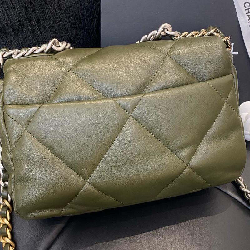 99新香奈兒/CHANEL 羊皮 古巴綠 19bag小號  22年底長26 公-8