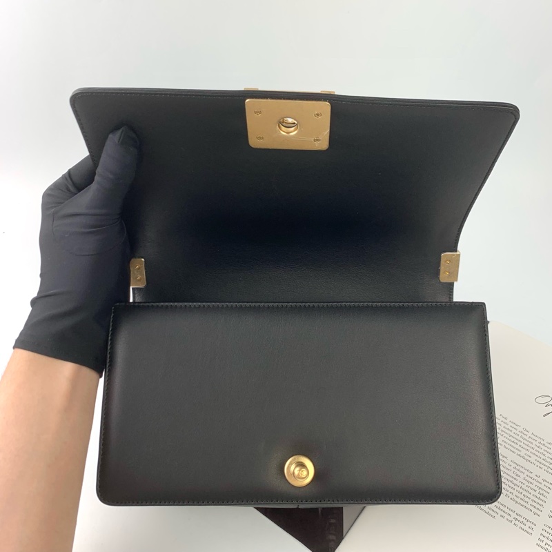 Chanel boy25牛皮黑金 🈶專櫃購證👍-8