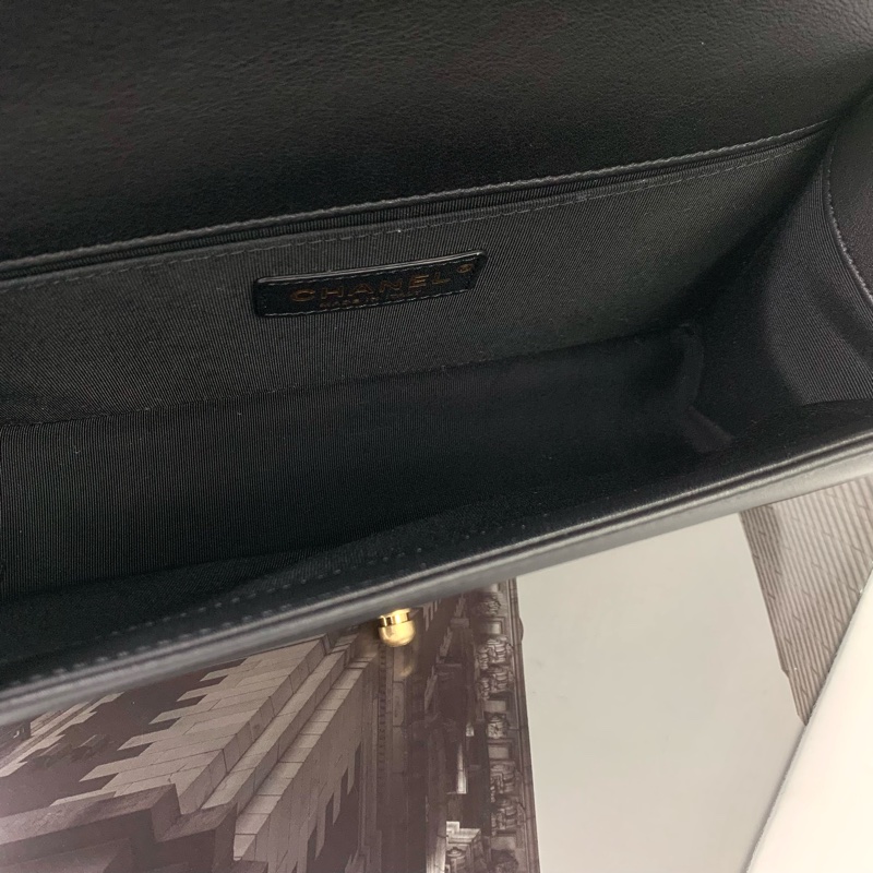 Chanel boy25牛皮黑金 🈶專櫃購證👍-9