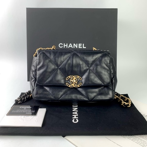 Chanel 19bag黑金小號 有專櫃購證✅