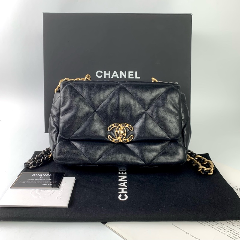 Chanel 19bag黑金小號 有專櫃購證✅-0