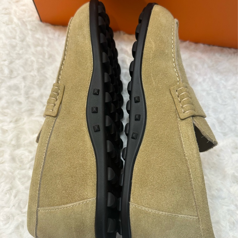 全新Hermes 愛馬仕 Lazy 樂福鞋  米色361/2-3