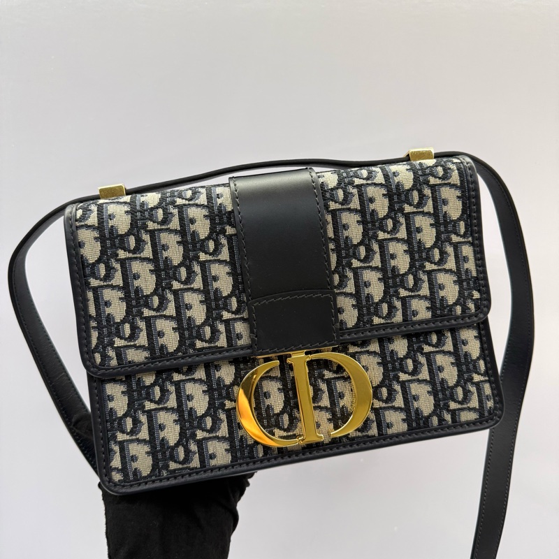 DIOR  藍色緹花蒙田包 MONTAIGNE 30 OBLIQUE SHOULDER CROSSBODY-0