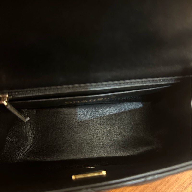 CHANEL 黑菱格淡金雙C超夯方胖鏈包 專櫃代購賣超貴…-12