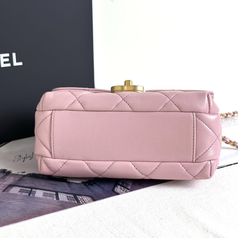 CHANEL 24A珍珠字母鍊方胖子 20 - 粉金-5