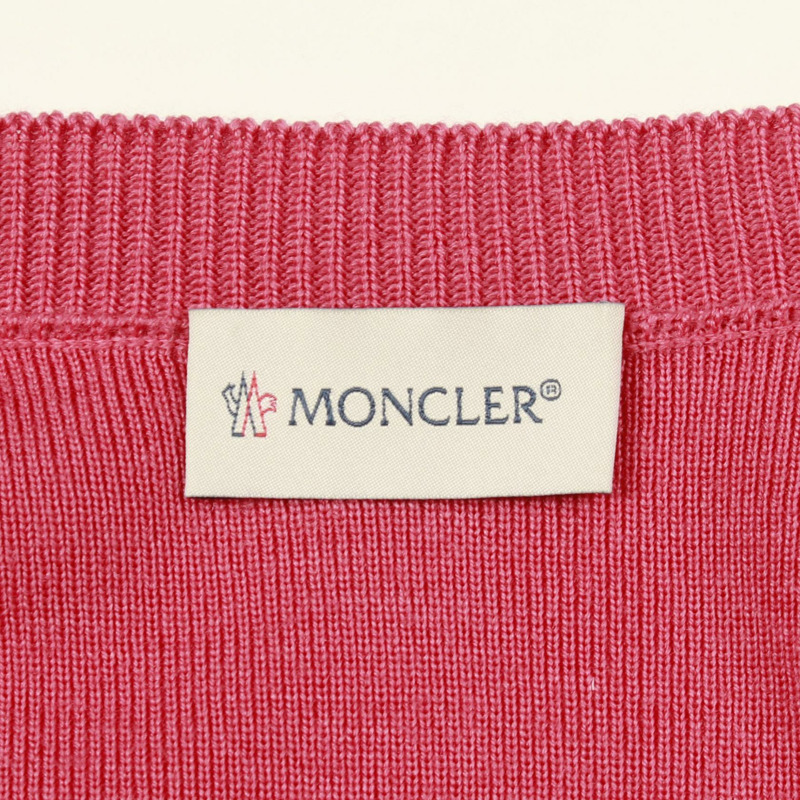 MONCLER 開襟羊毛羽絨服，尼龍羊毛混紡，粉紅色，S碼，二手女款-2