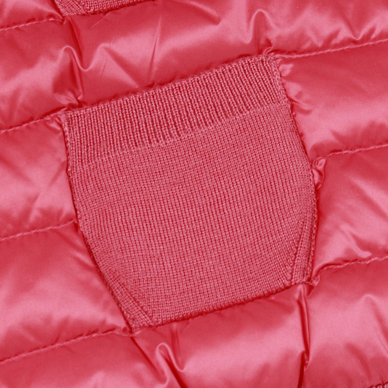 MONCLER 開襟羊毛羽絨服，尼龍羊毛混紡，粉紅色，S碼，二手女款-5