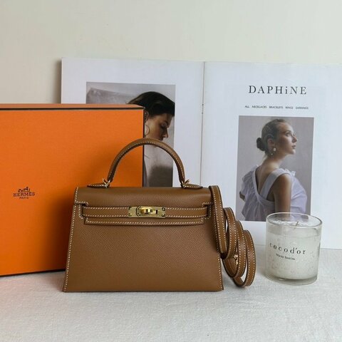 HERMES Mini kelly ll - 金棕金 Z