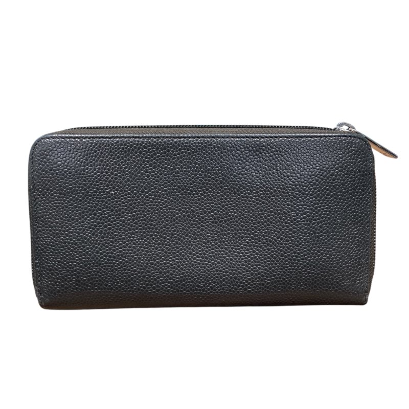 CHANEL 香奈兒 長夾 荔枝牛皮 深綠色 銀釦-1