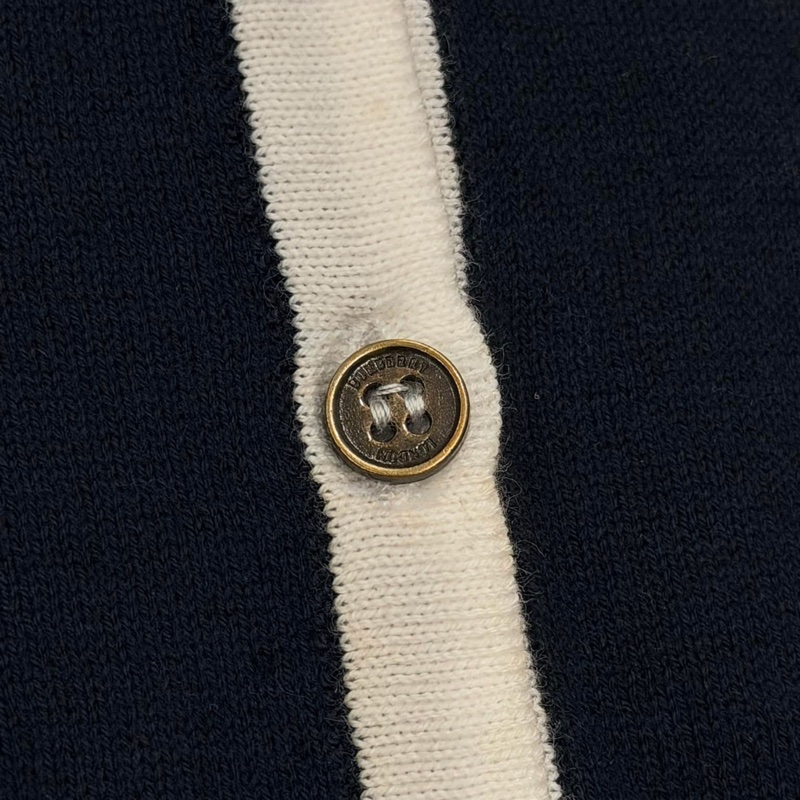 BURBERRY 倫敦 帶領戰馬針織開襟外套 深藍近黑-3