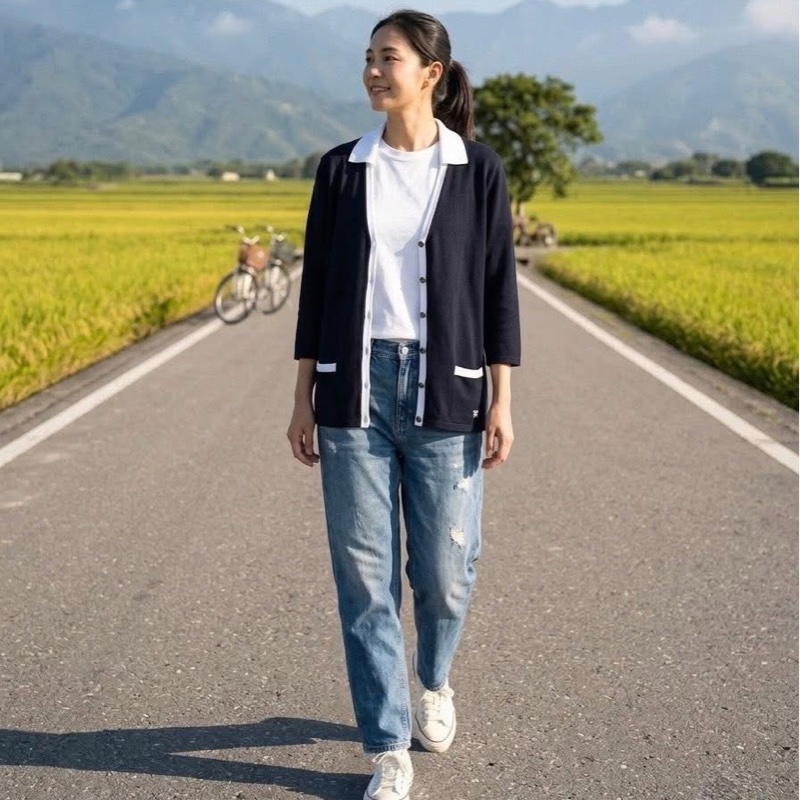 BURBERRY 倫敦 帶領戰馬針織開襟外套 深藍近黑-0