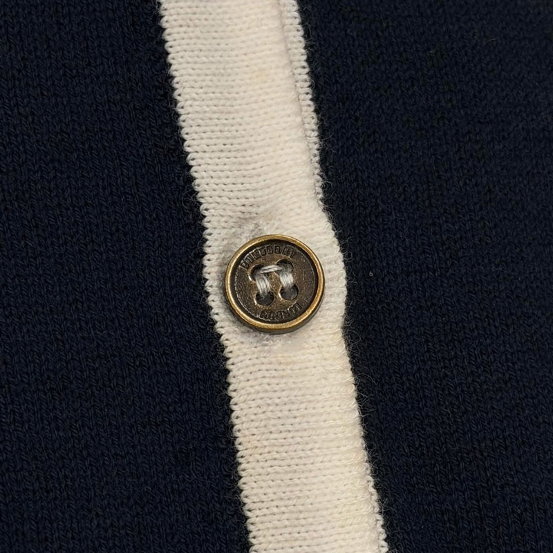 BURBERRY 倫敦 帶領戰馬針織開襟外套 深藍近黑-3