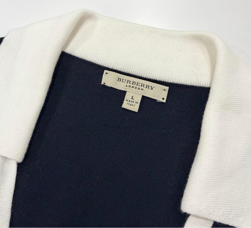 BURBERRY 倫敦 帶領戰馬針織開襟外套 深藍近黑-8