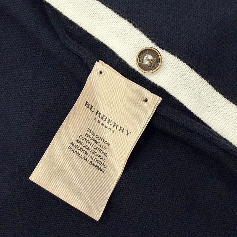 BURBERRY 倫敦 帶領戰馬針織開襟外套 深藍近黑-9