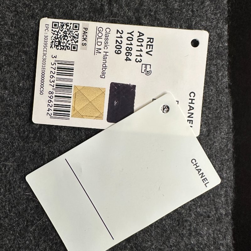 Chanel Classic Flap Small cf23 Caviar Beige 米色荔枝皮 金扣 晶片款 全新-4