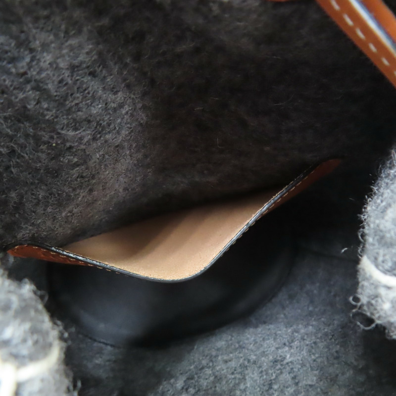 黑/棕色 牛皮 毛氈 Balloon 肩背包【LOEWE 羅威】 326.76AC30-6