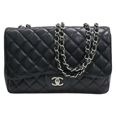 黑色 荔枝紋 牛皮 COCO Jumbo 30 肩背包 鍊帶 (無卡)【CHANEL 香奈兒】 A58600