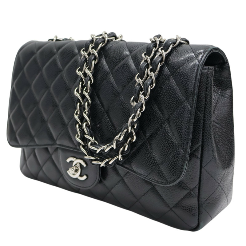 黑色 荔枝紋 牛皮 COCO Jumbo 30 肩背包 鍊帶 (無卡)【CHANEL 香奈兒】 A58600-2