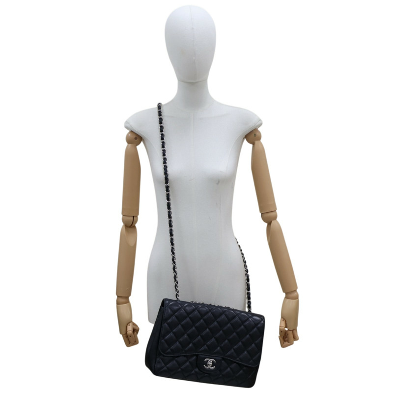 黑色 荔枝紋 牛皮 COCO Jumbo 30 肩背包 鍊帶 (無卡)【CHANEL 香奈兒】 A58600-10