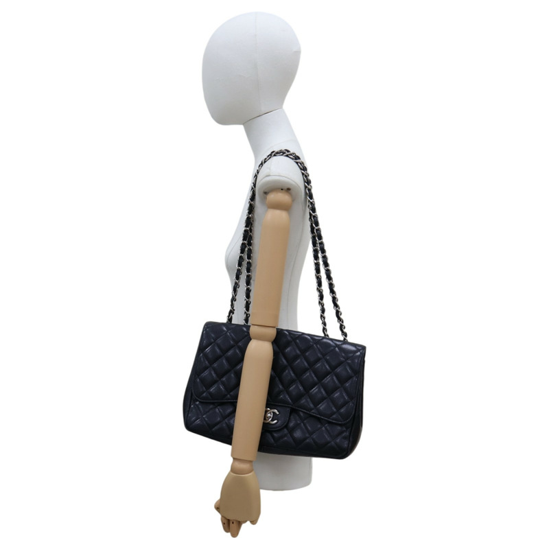 黑色 荔枝紋 牛皮 COCO Jumbo 30 肩背包 鍊帶 (無卡)【CHANEL 香奈兒】 A58600-11