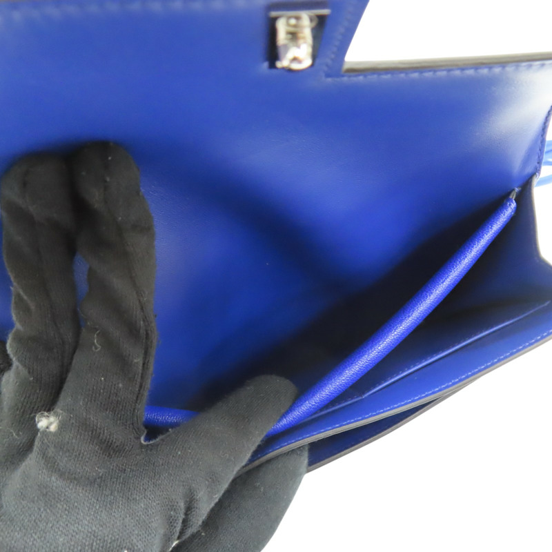 藍色 山羊皮 Verrou clutch 手拿包 A刻【HERMES 愛馬仕】-6