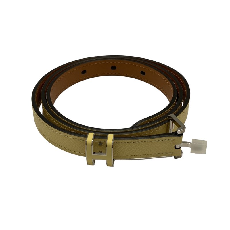HERMES 愛馬仕 B刻印 POP H 15 BELT 皮帶 80CM 棕色 金色 淡黃色 雙色-0