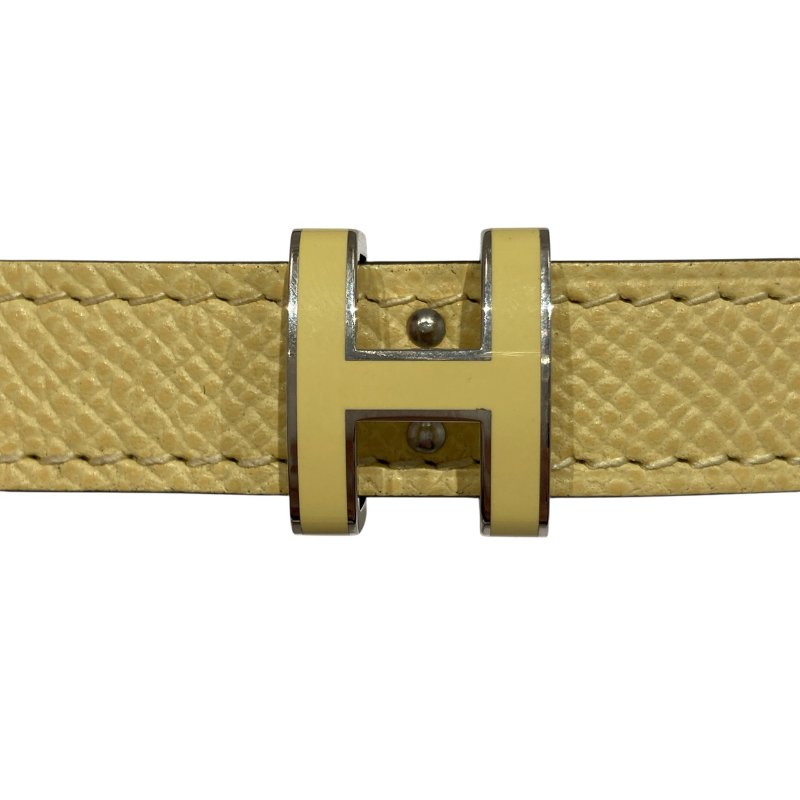 HERMES 愛馬仕 B刻印 POP H 15 BELT 皮帶 80CM 棕色 金色 淡黃色 雙色-2