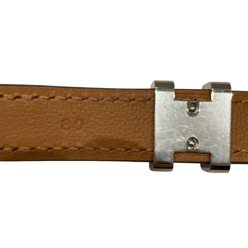 HERMES 愛馬仕 B刻印 POP H 15 BELT 皮帶 80CM 棕色 金色 淡黃色 雙色-5