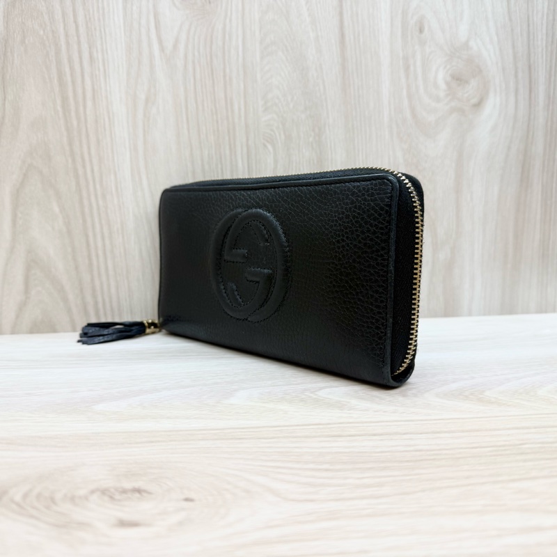 GUCCI甜價🧧黑色牛皮SOHO長夾/598187-2