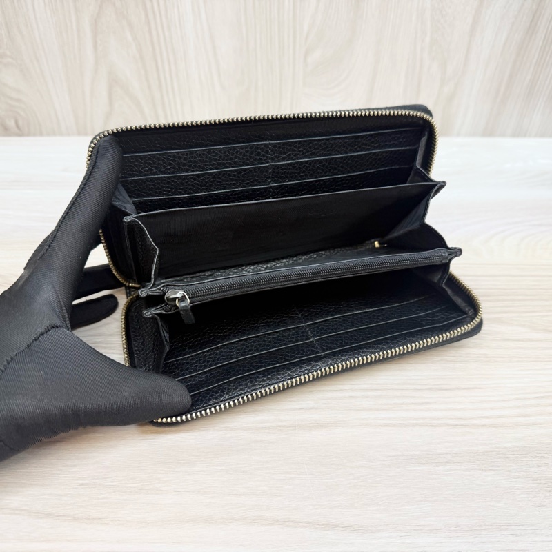 GUCCI甜價🧧黑色牛皮SOHO長夾/598187-6