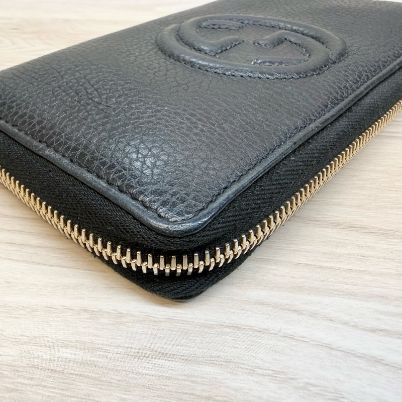 GUCCI甜價🧧黑色牛皮SOHO長夾/598187-10
