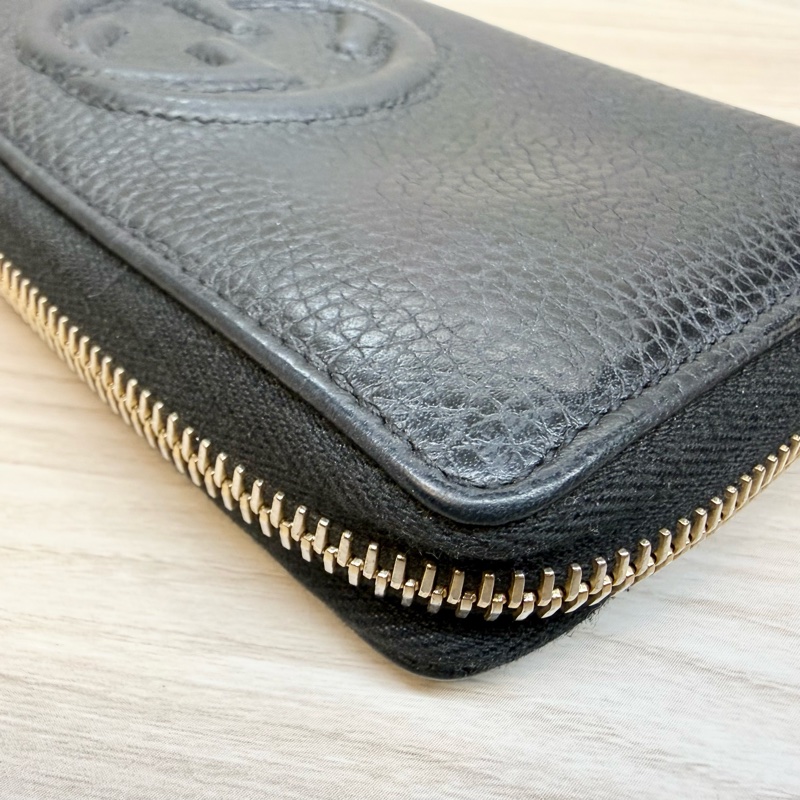 GUCCI甜價🧧黑色牛皮SOHO長夾/598187-11