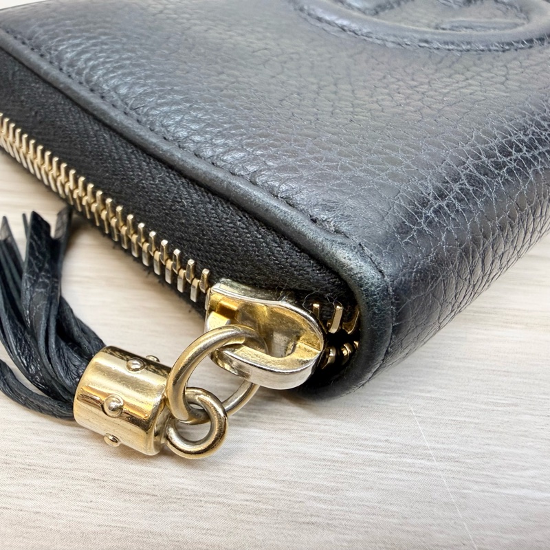 GUCCI甜價🧧黑色牛皮SOHO長夾/598187-14