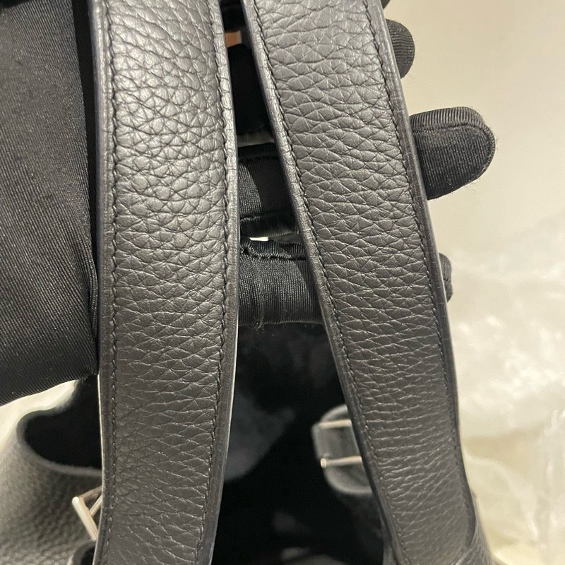 Hermes愛馬仕picotin 22黑銀菜籃子，C刻牛皮，黑銀配色高級 配件防塵鑰匙鎖。-8