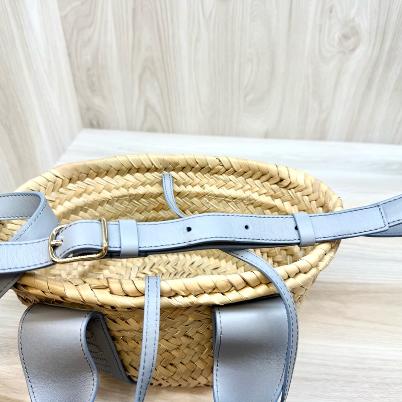 CHLOE氣質🫶🏼灰藍拉菲草編織包CHC23SS304J66-12