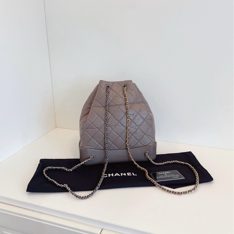 【98新🆕】Chanel Gabrielle流浪雙肩包🐘大象灰菱格 中號背包-1